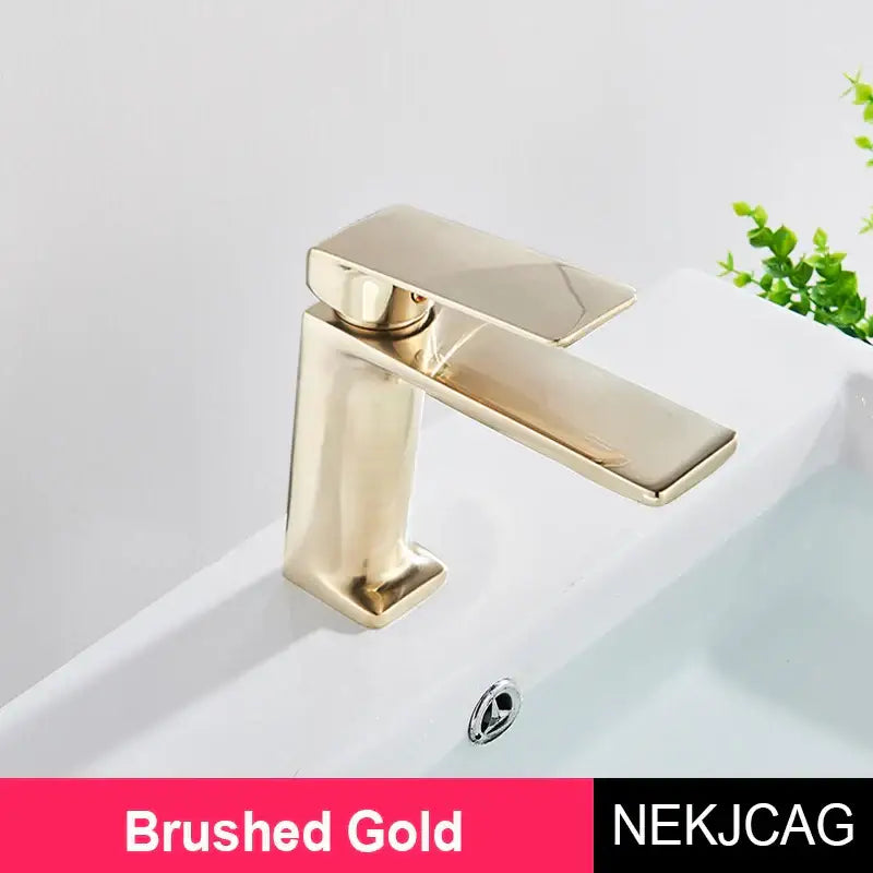 Modern black & gold basin faucet bathroom sink tap