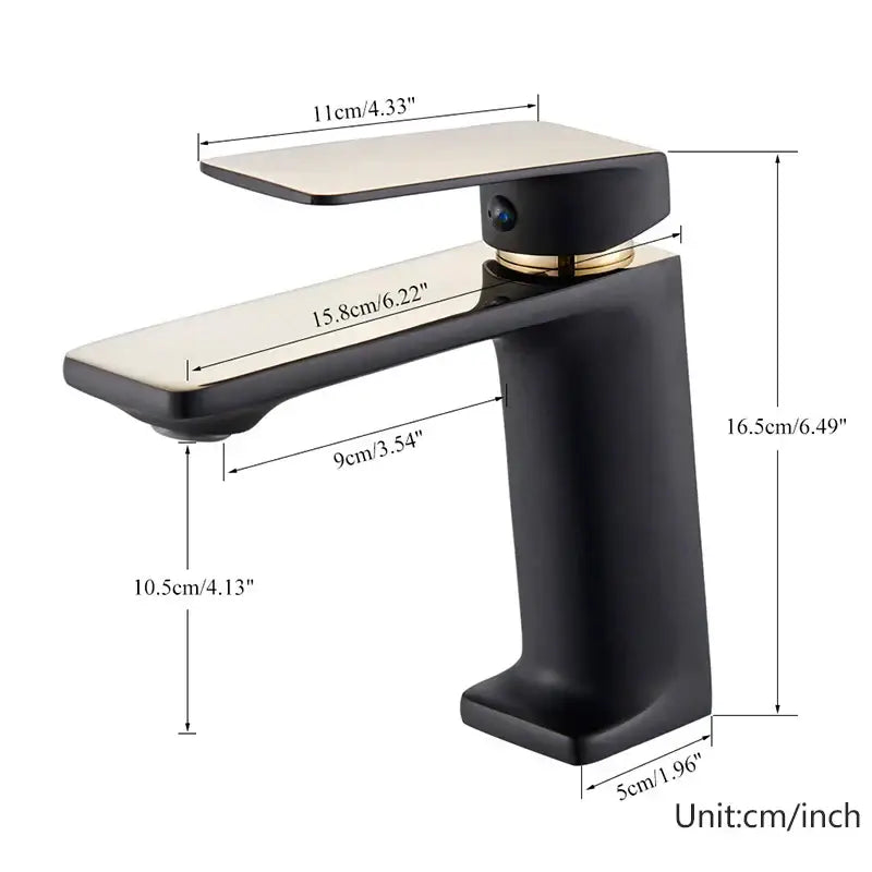 Modern black & gold basin faucet bathroom sink tap