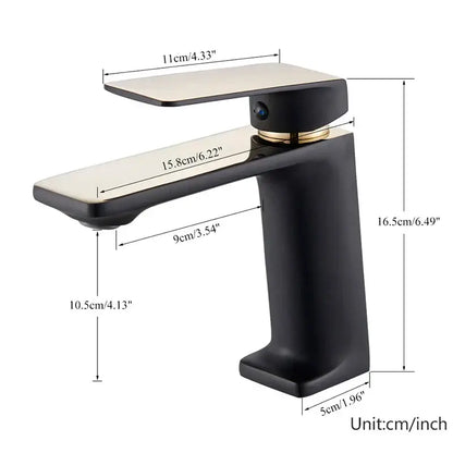 Modern black & gold basin faucet bathroom sink tap