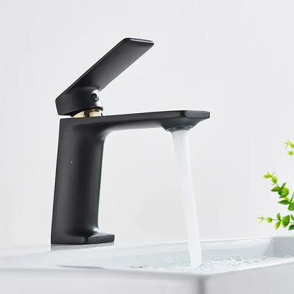 Modern black & gold basin faucet bathroom sink tap