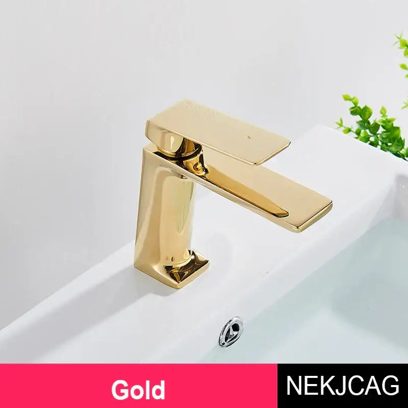Modern black & gold basin faucet bathroom sink tap