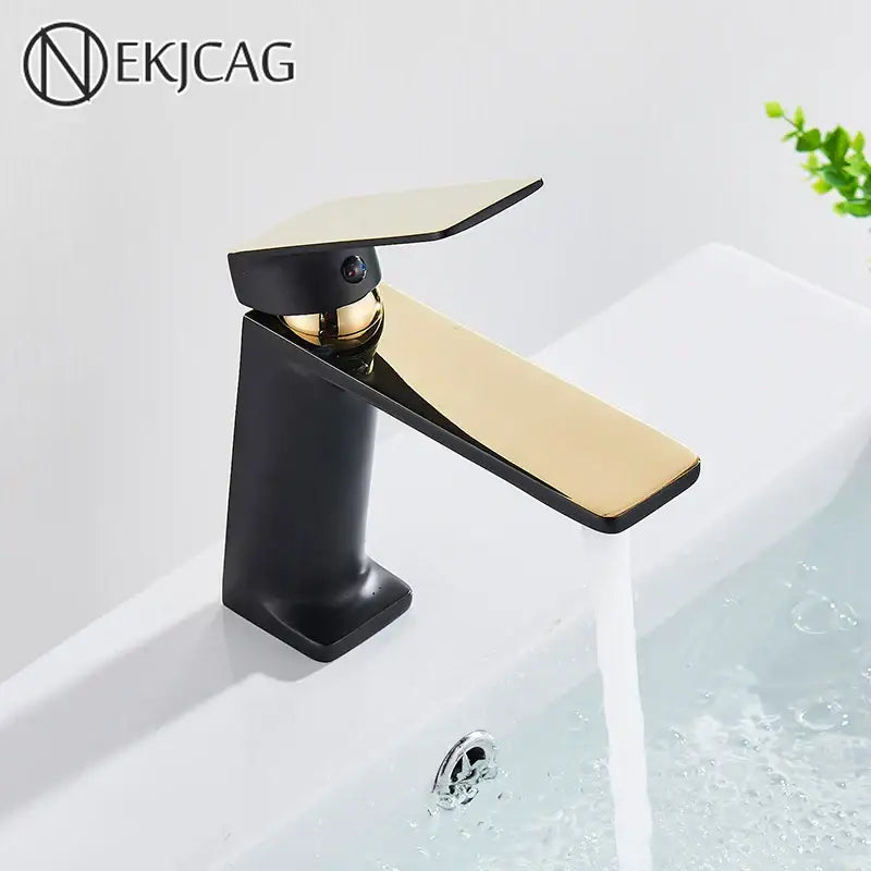 Modern black & gold basin faucet bathroom sink tap