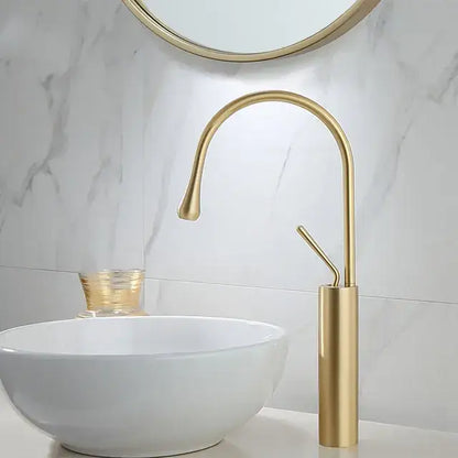 Modern black & gold basin faucet kitchen sink water crane