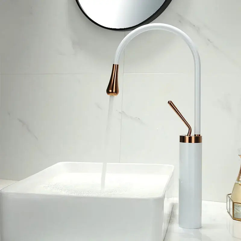 Modern black & gold basin faucet kitchen sink water crane