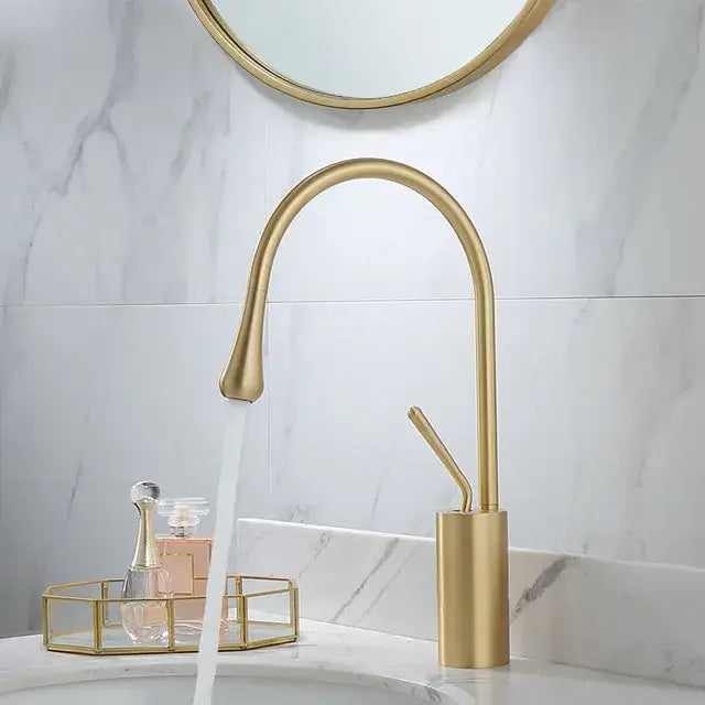Modern black & gold basin faucet kitchen sink water crane