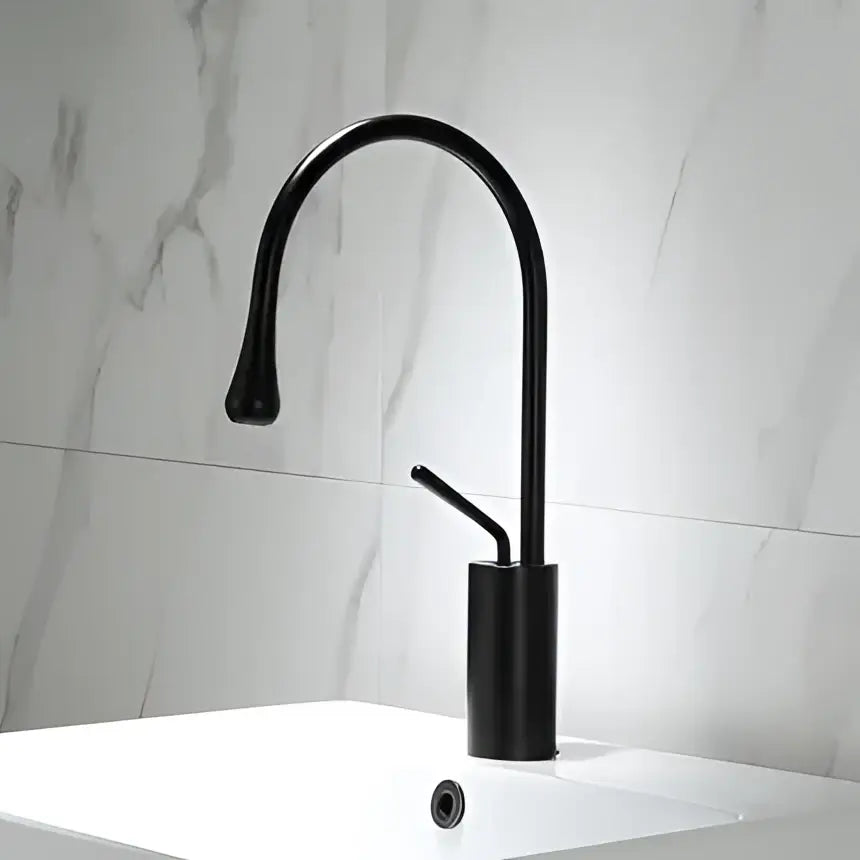 Modern black & gold basin faucet kitchen sink water crane
