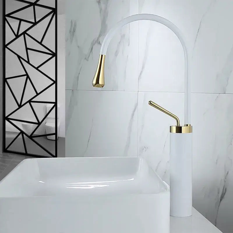 Modern black & gold basin faucet kitchen sink water crane