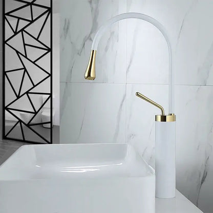 Modern black & gold basin faucet kitchen sink water crane