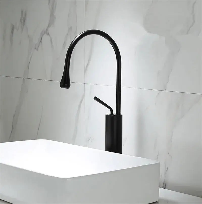 Modern black & gold basin faucet kitchen sink water crane