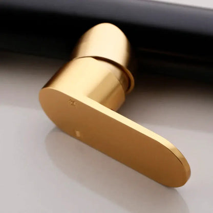 Modern black & gold bathroom faucet with oval handle basin mixer tap