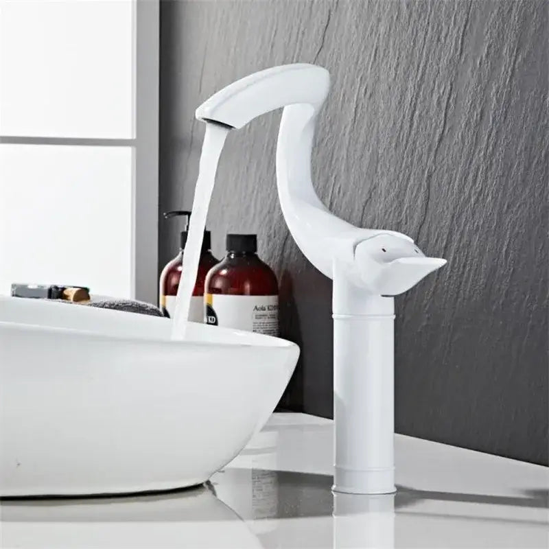 Modern sleek black & gold brass bathroom faucet sink mixer tap