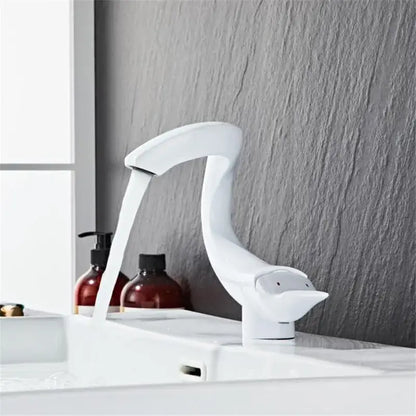 Modern sleek black & gold brass bathroom faucet sink mixer tap