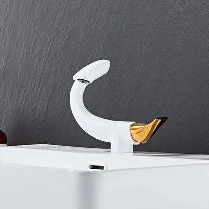 Modern sleek black & gold brass bathroom faucet sink mixer tap