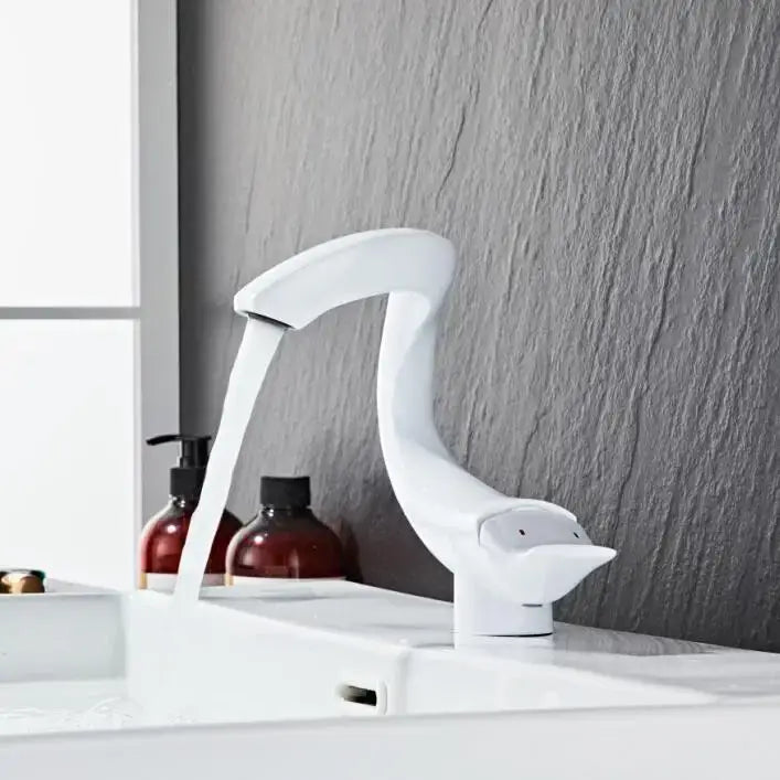 Modern sleek black & gold brass bathroom faucet sink mixer tap