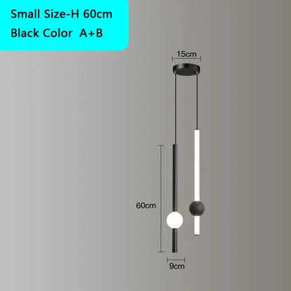 Modern decorbites black gold ceiling pendant for bedroom led light