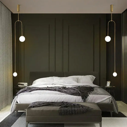 Modern minimalist black & gold chandelier – dining room pendant light