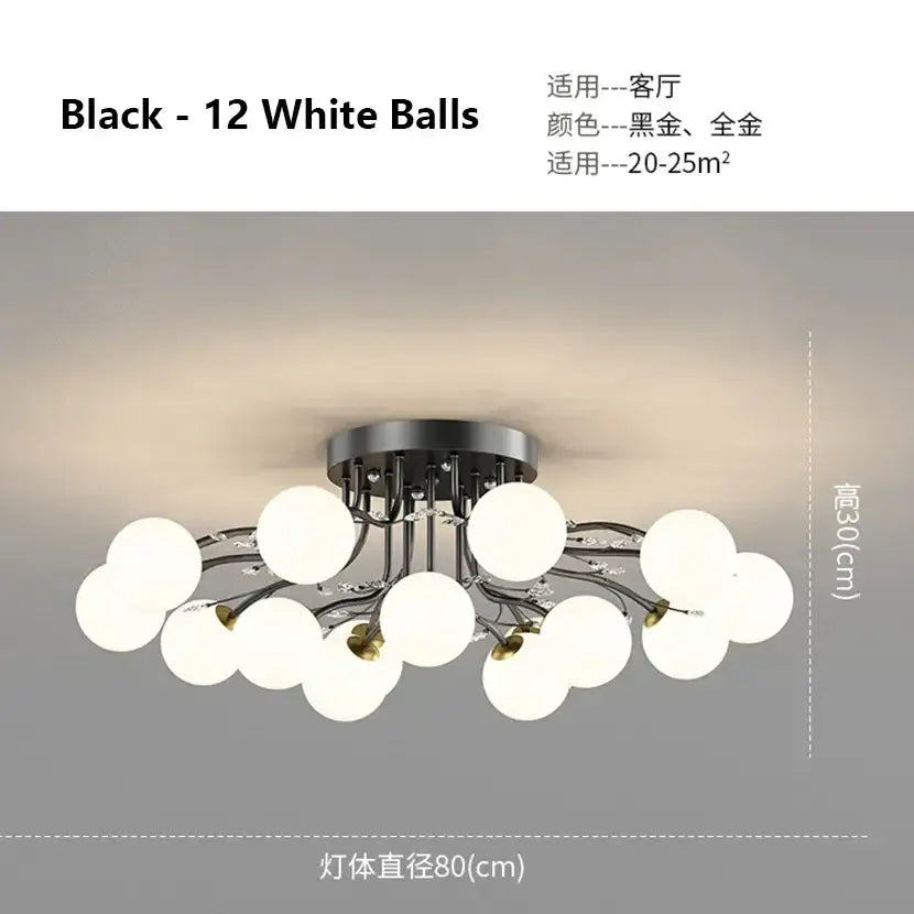 black gold chandelier clear star glass dining room light