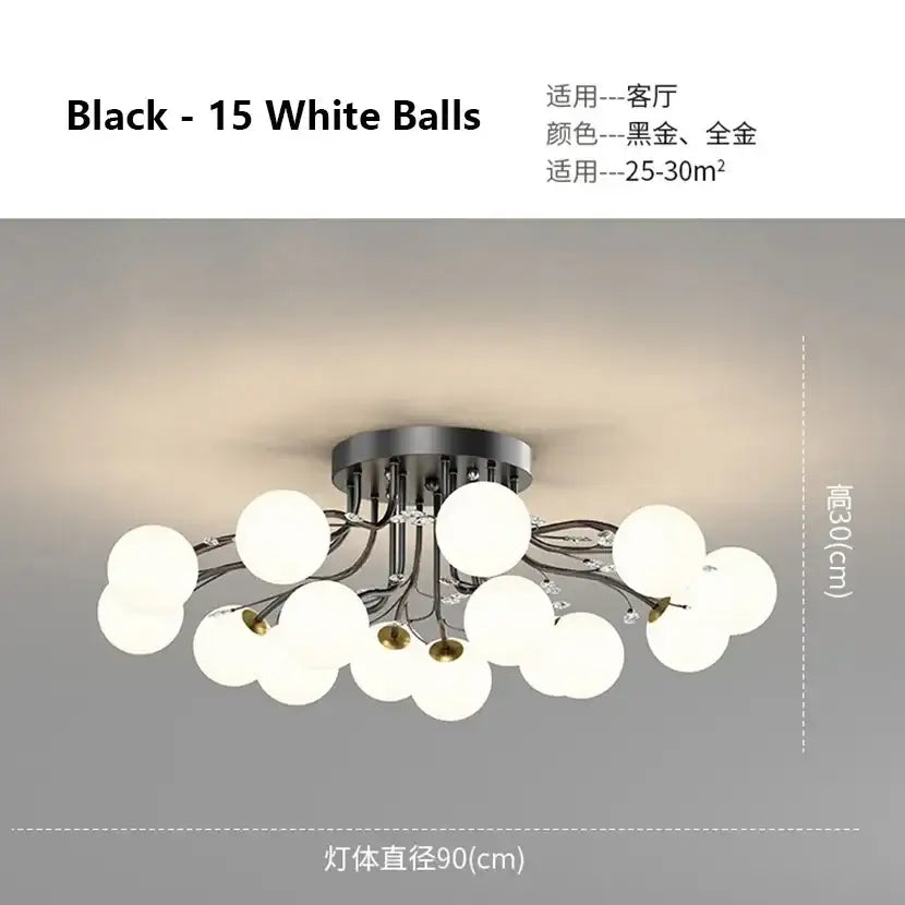 black gold chandelier clear star glass dining room light