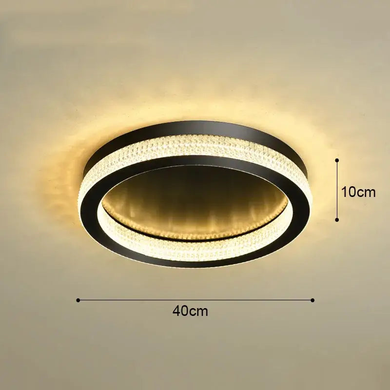 Modern black gold crystal chandelier ceiling light for living room