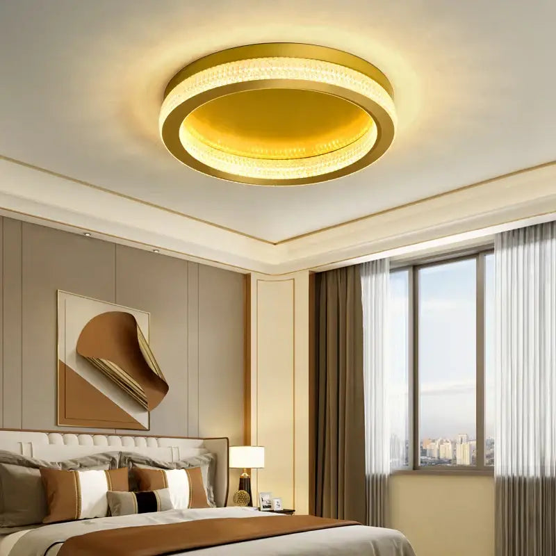 Modern black gold crystal chandelier ceiling light for living room
