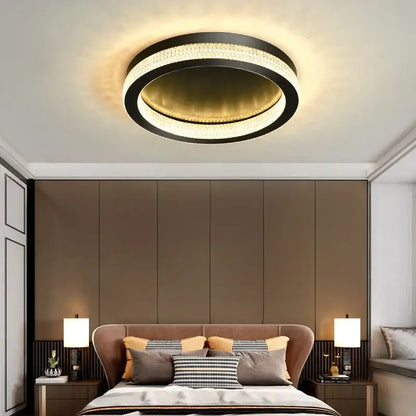 Modern black gold crystal chandelier ceiling light for living room