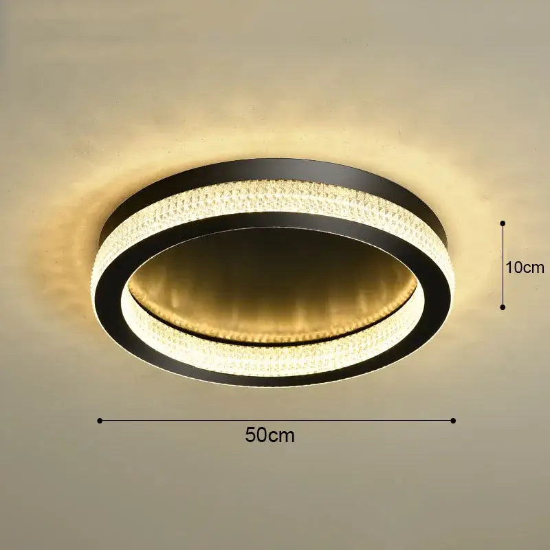 Modern black gold crystal chandelier ceiling light for living room