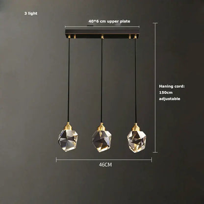 Luxury black & gold crystal chandelier for dining room