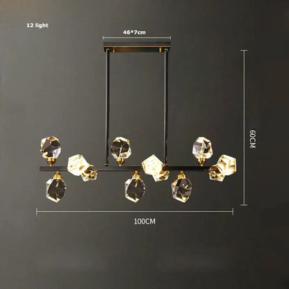 Luxury black & gold crystal chandelier for dining room