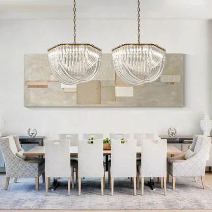 Luxury black gold crystal glass pendant lights for dining room