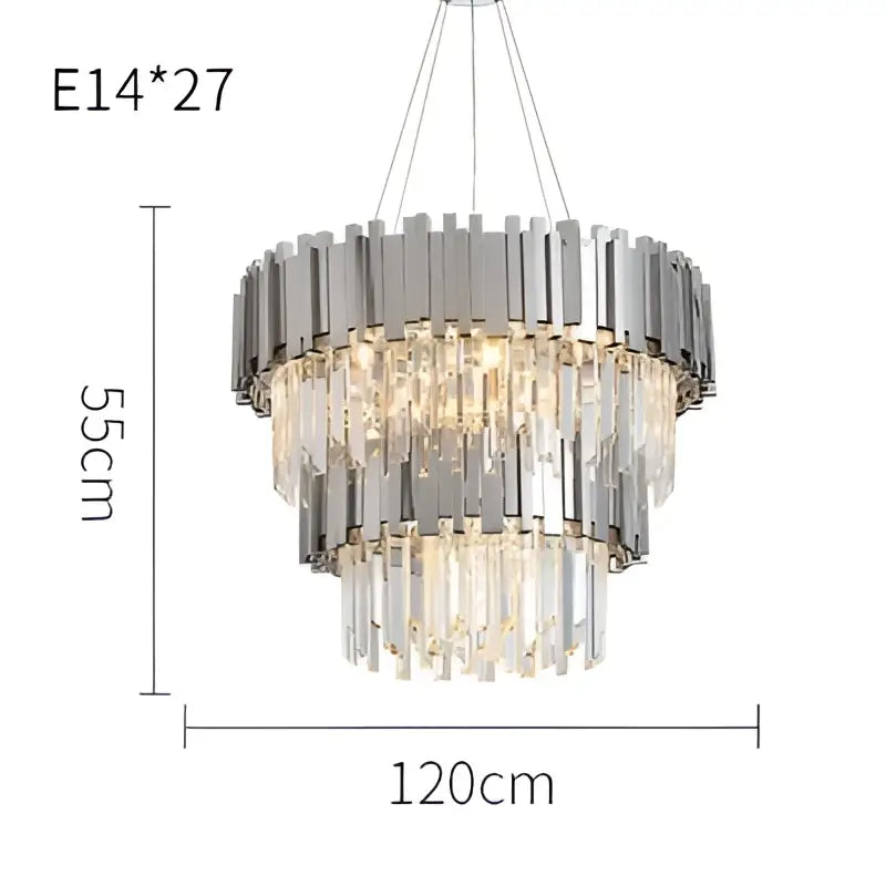 Modern black & gold crystal oval led chandelier dining room light