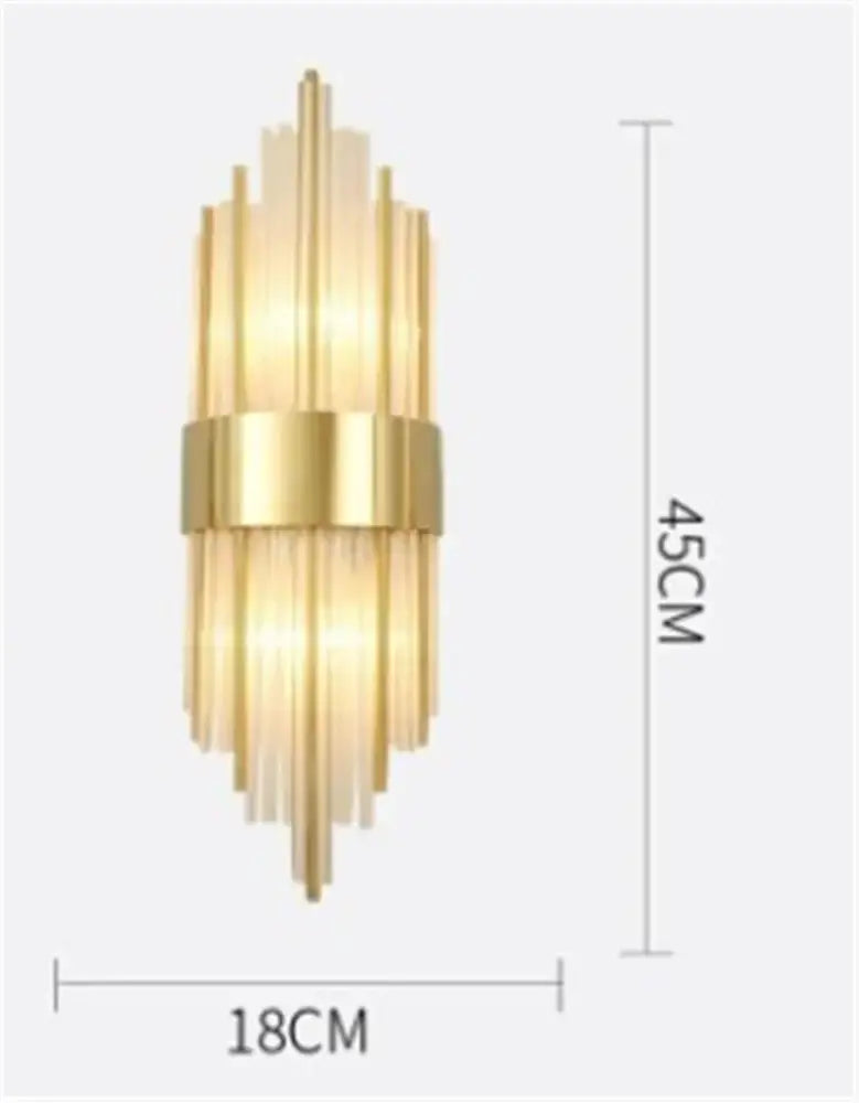 Modern black & gold crystal wall sconce for bedroom lighting