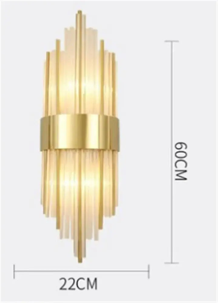 Modern black & gold crystal wall sconce for bedroom lighting