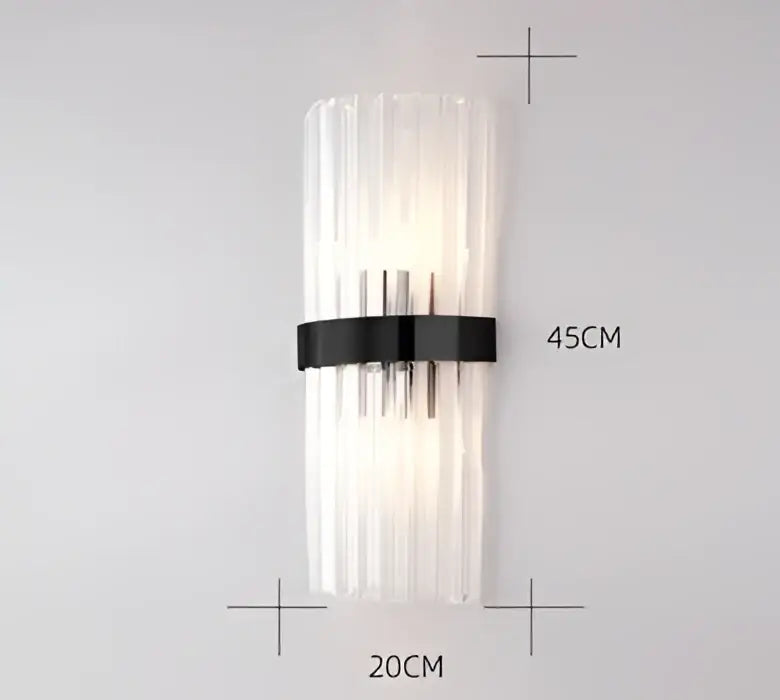 Modern black & gold crystal wall sconce for bedroom lighting
