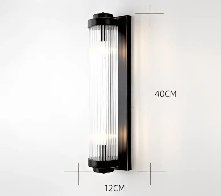 Modern black & gold crystal wall sconce for bedroom lighting