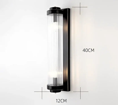 Modern black & gold crystal wall sconce for bedroom lighting