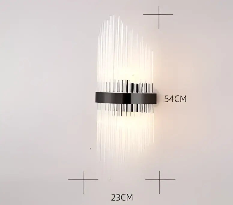 Modern black & gold crystal wall sconce for bedroom lighting
