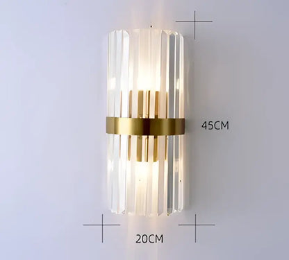Modern black & gold crystal wall sconce for bedroom lighting