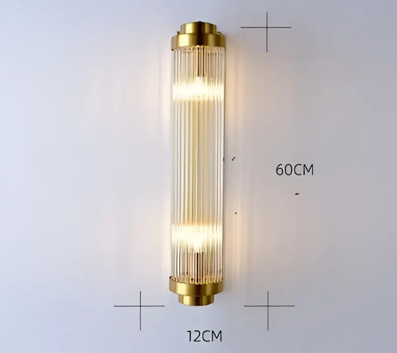 Modern black & gold crystal wall sconce for bedroom lighting