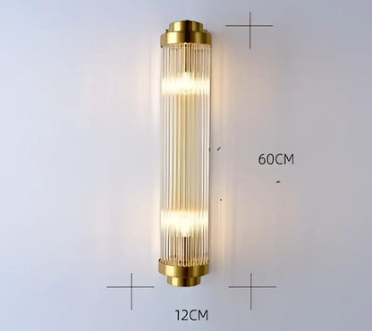 Modern black & gold crystal wall sconce for bedroom lighting