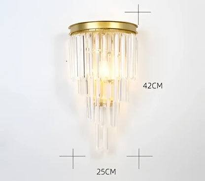 Modern black & gold crystal wall sconce for bedroom lighting