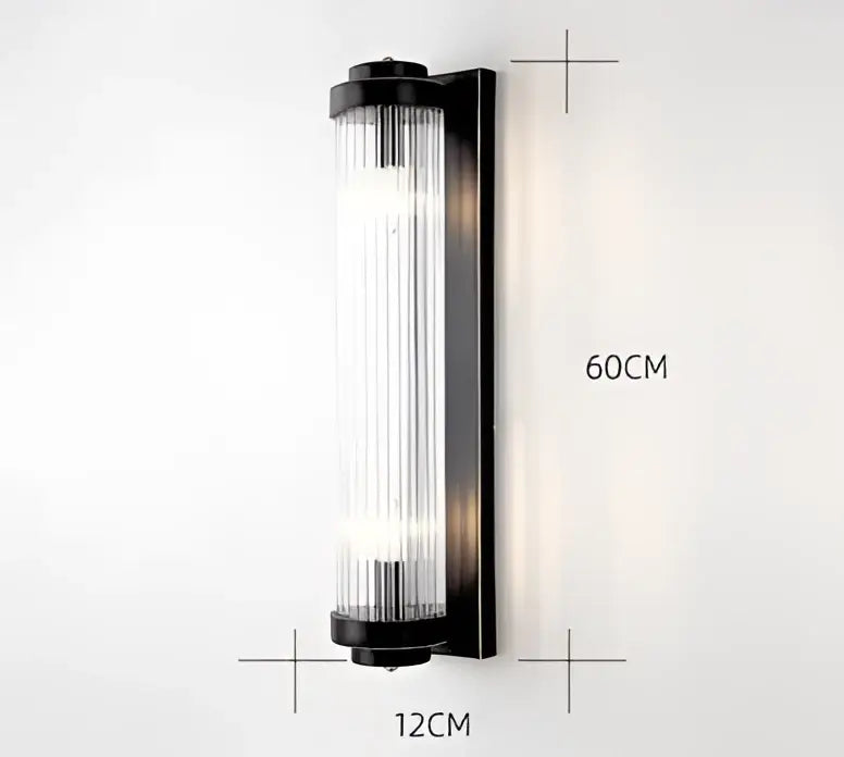 Modern black & gold crystal wall sconce for bedroom lighting
