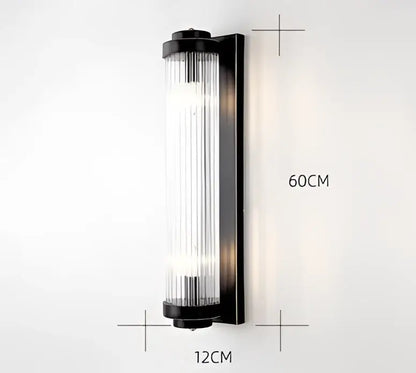 Modern black & gold crystal wall sconce for bedroom lighting