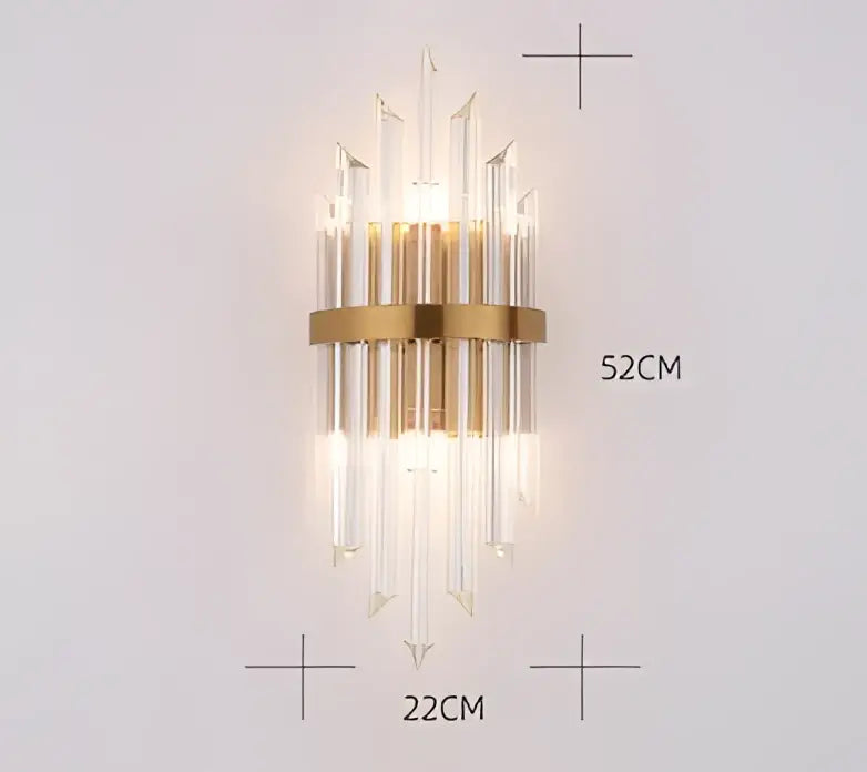 Modern black & gold crystal wall sconce for bedroom lighting