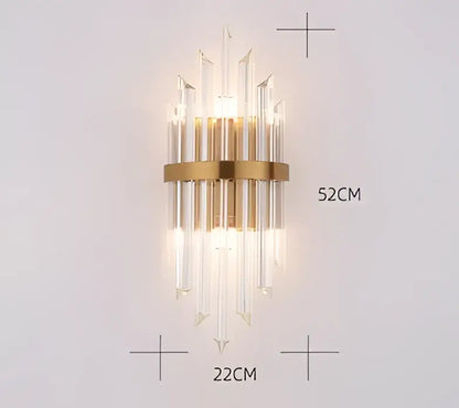 Modern black & gold crystal wall sconce for bedroom lighting