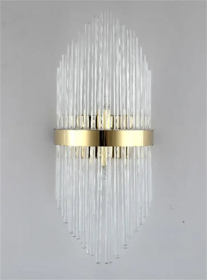 Modern black & gold crystal wall sconce for bedroom lighting
