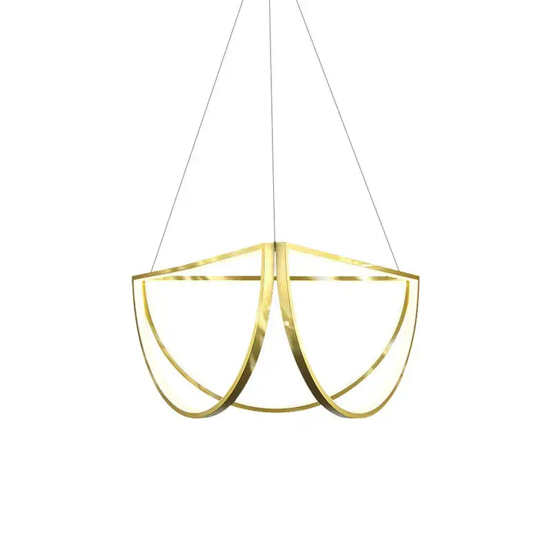 Modern black gold geometric led chandelier living room pendant light