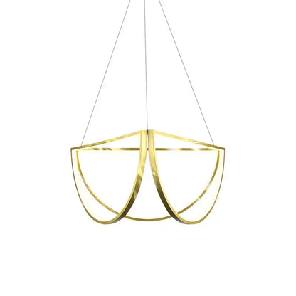 Modern black gold geometric led chandelier living room pendant light