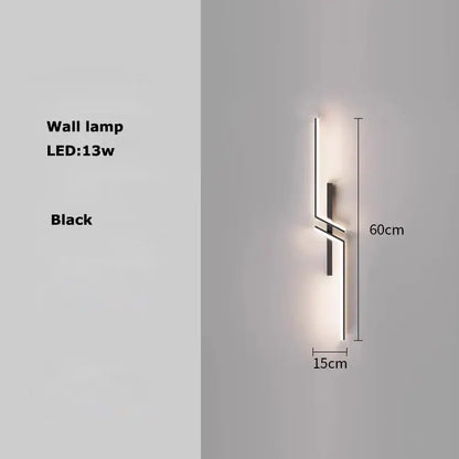 Modern black gold geometric led chandelier living room pendant light