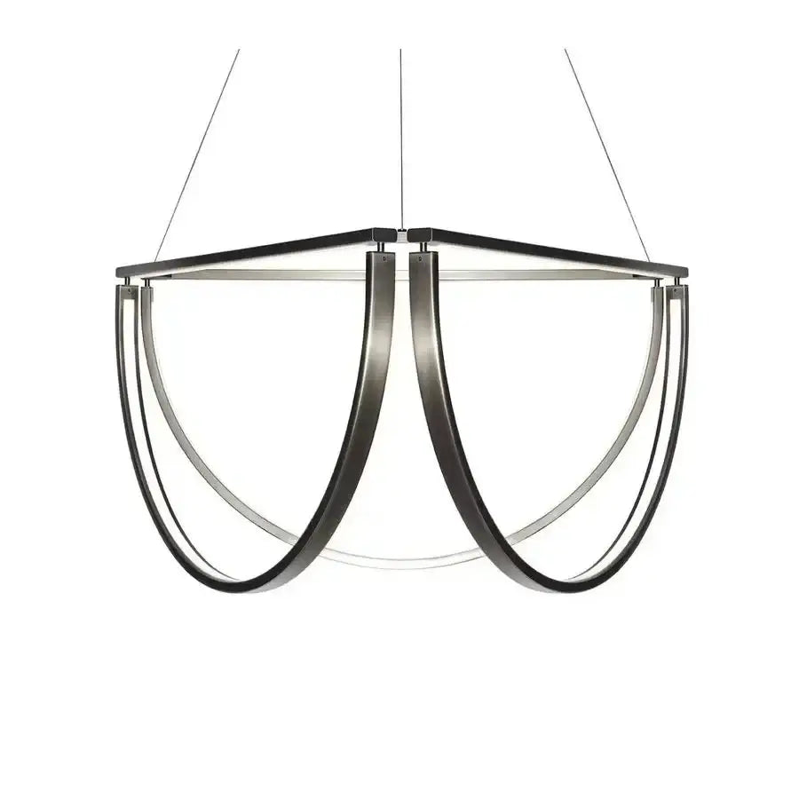 Modern black gold geometric led chandelier living room pendant light