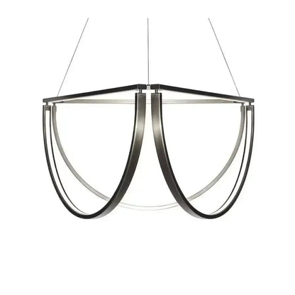 Modern black gold geometric led chandelier living room pendant light
